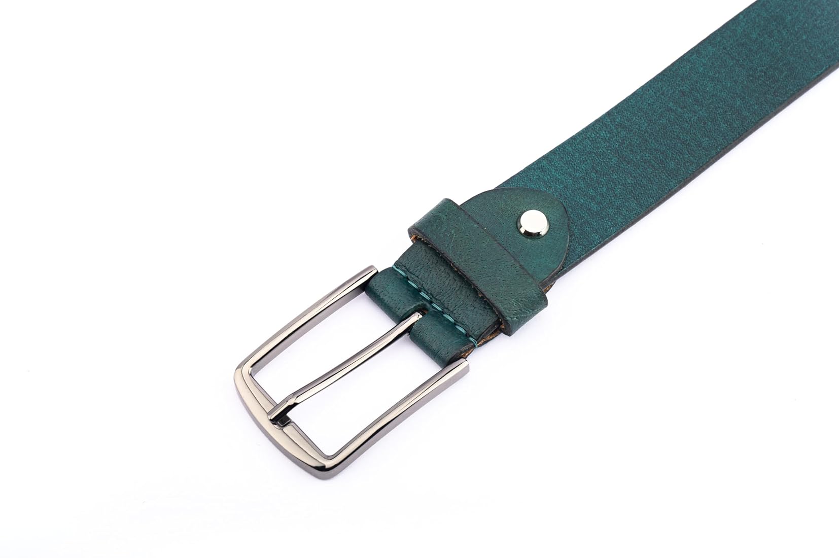 Buy Leather Company 35 MM Green Skin Printed Leather Men's Belt